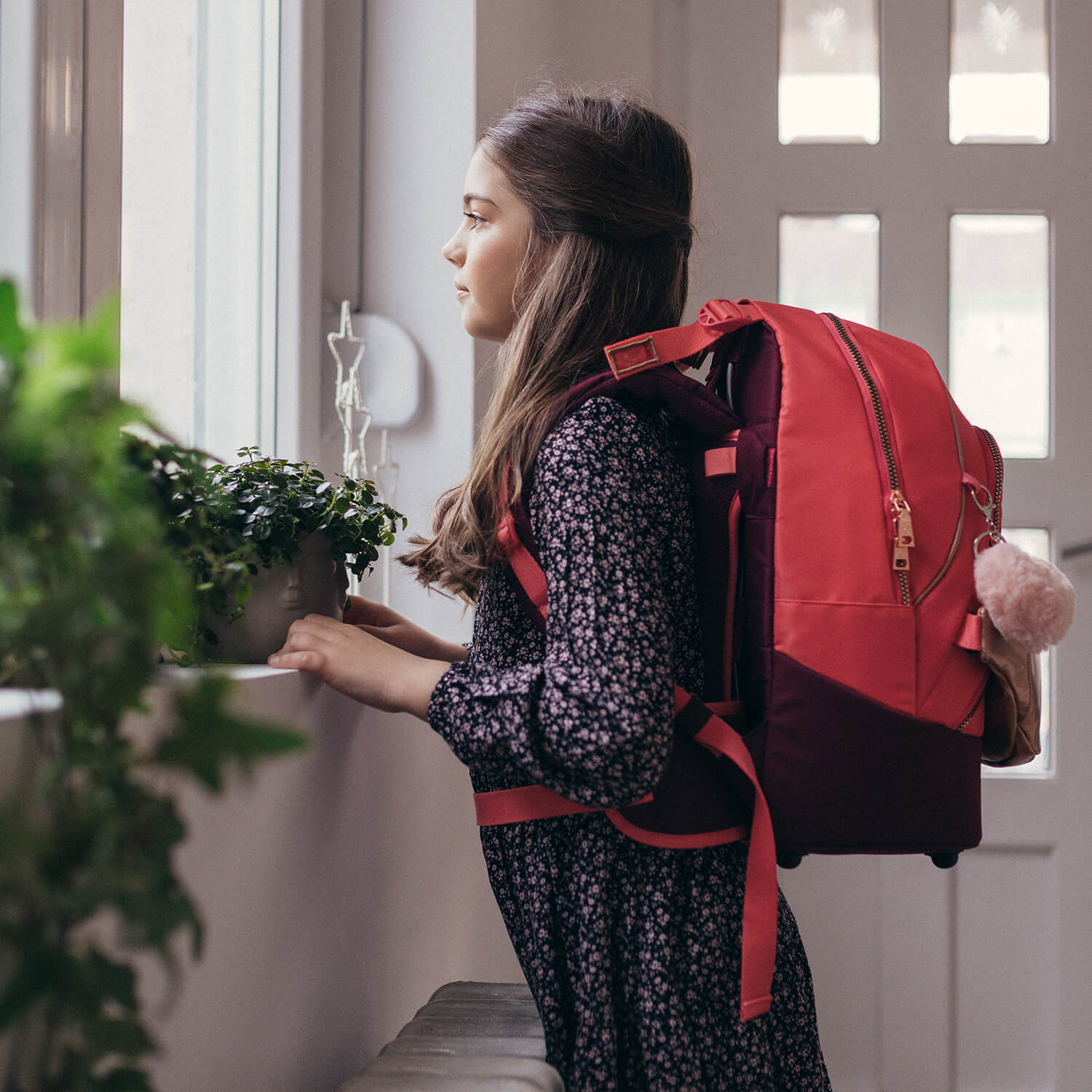 Backpack & Fanny Pack Coral Schoolbag 2pcs.