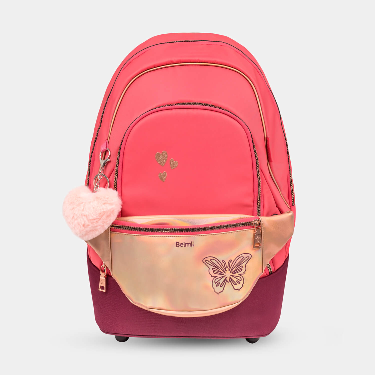 Backpack & Fanny Pack Coral Schoolbag 2pcs.