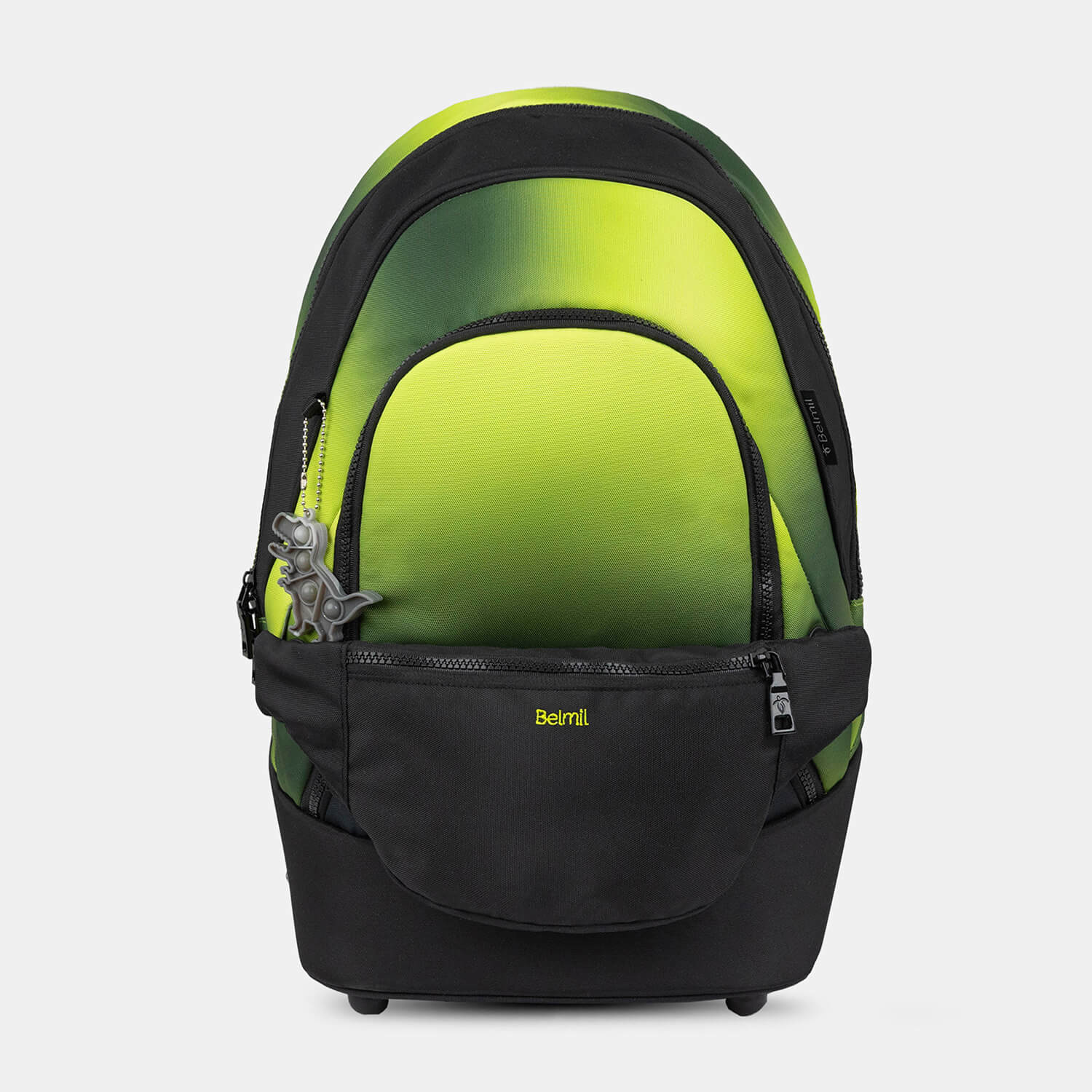 Backpack & Fanny Pack Black Green Schoolbag 2pcs.