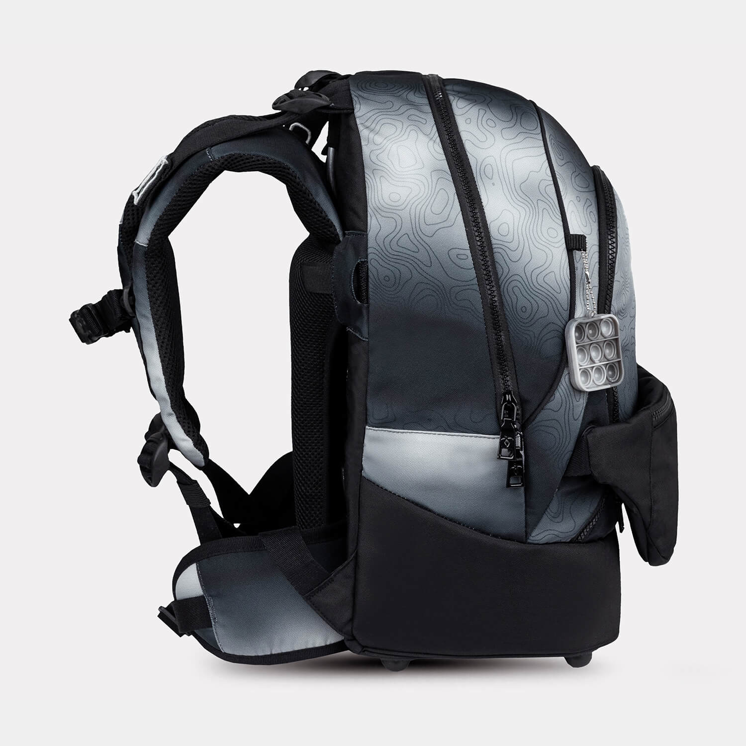 Backpack & Fanny Pack Black Grey Schoolbag 2pcs.
