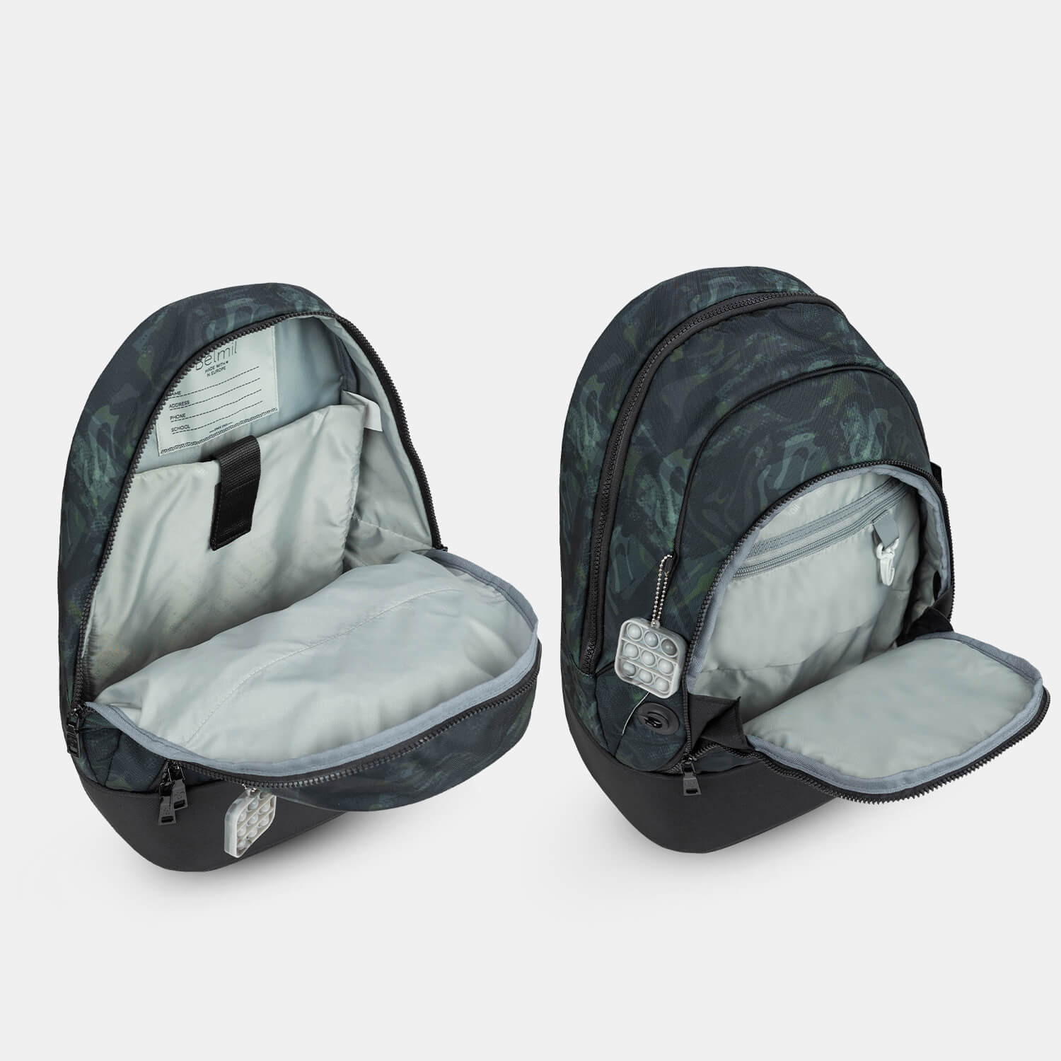 Backpack & Fanny Pack Grey Stone Schoolbag 2pcs.