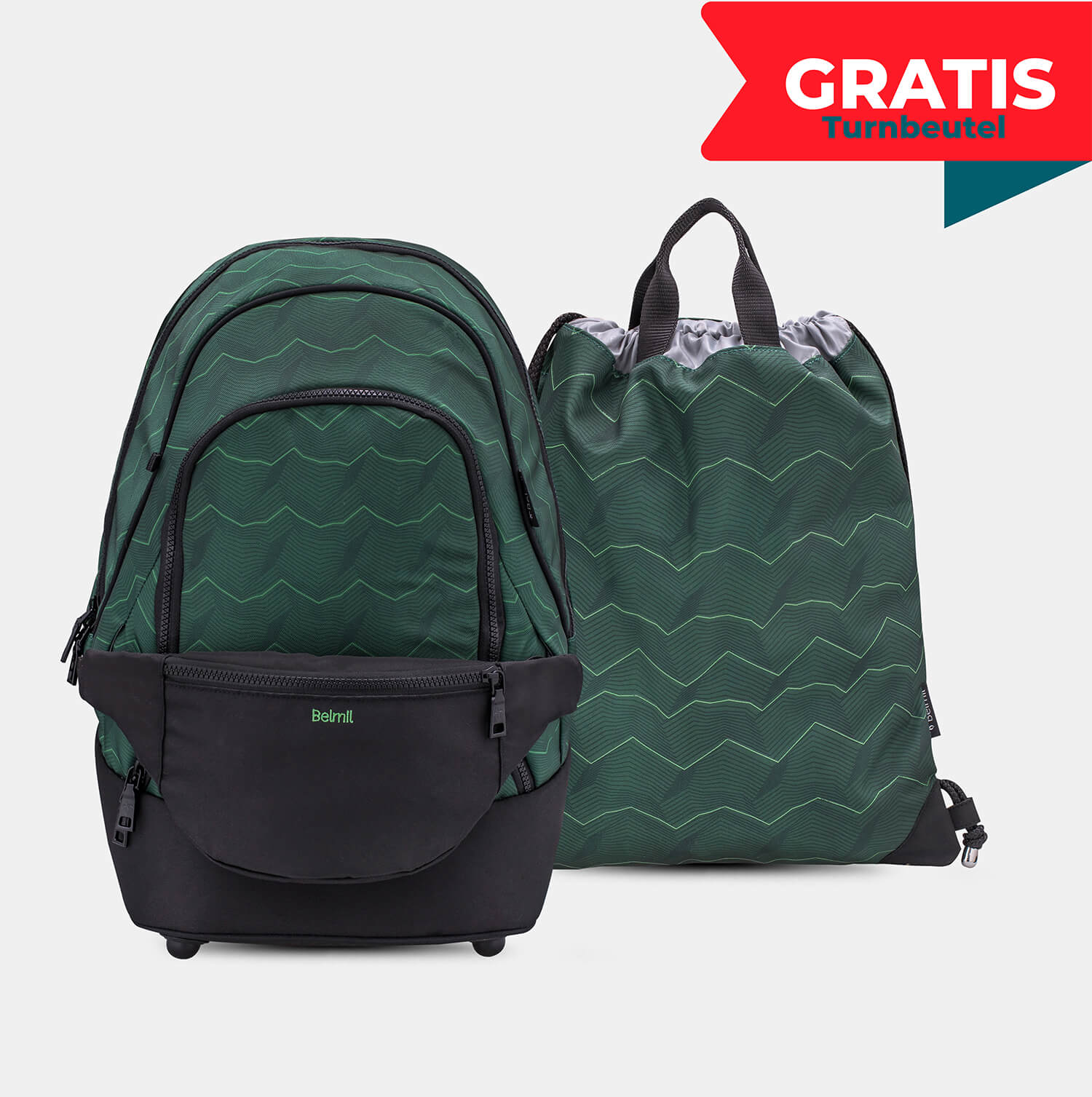 Backpack & Fanny Pack Twist of Lime Schoolbag with GRATIS Gymbag