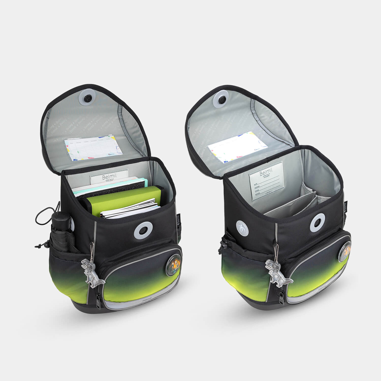 Compact Plus Black Green Schoolbag set 5pcs.