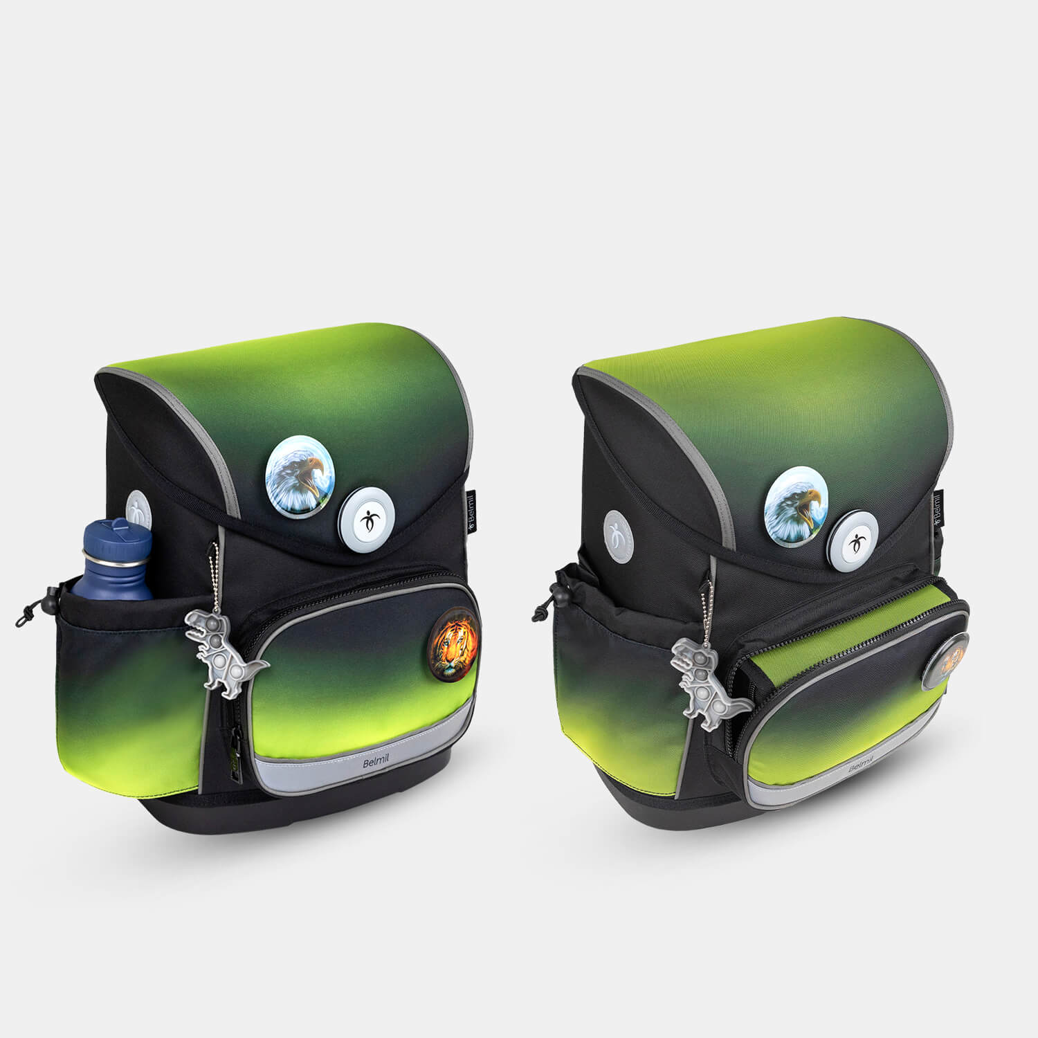 Compact Plus Black Green Schoolbag set 5pcs.