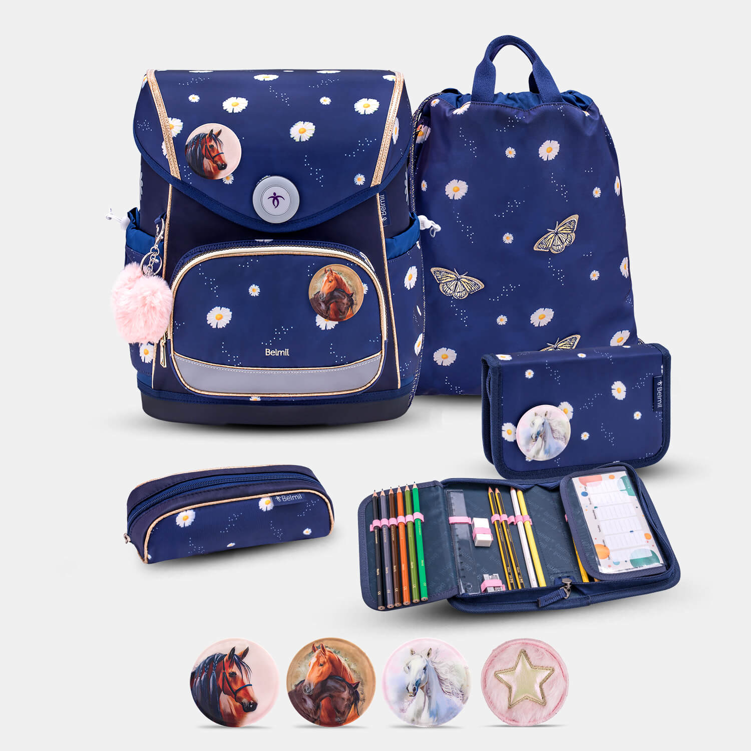 Compact Plus Daisy Schoolbag set 5pcs.