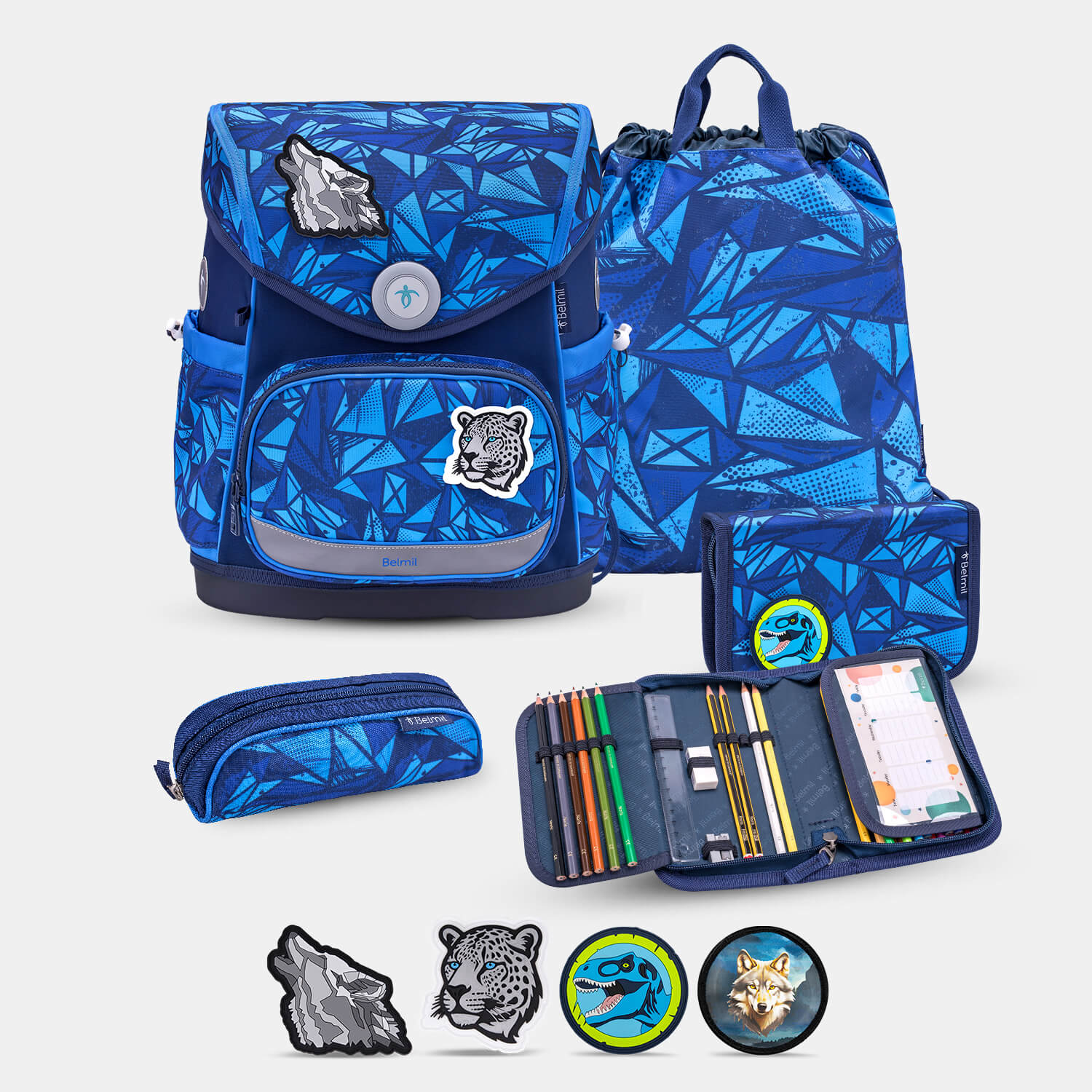 Compact Plus Glacier Blue Schoolbag set 5pcs.