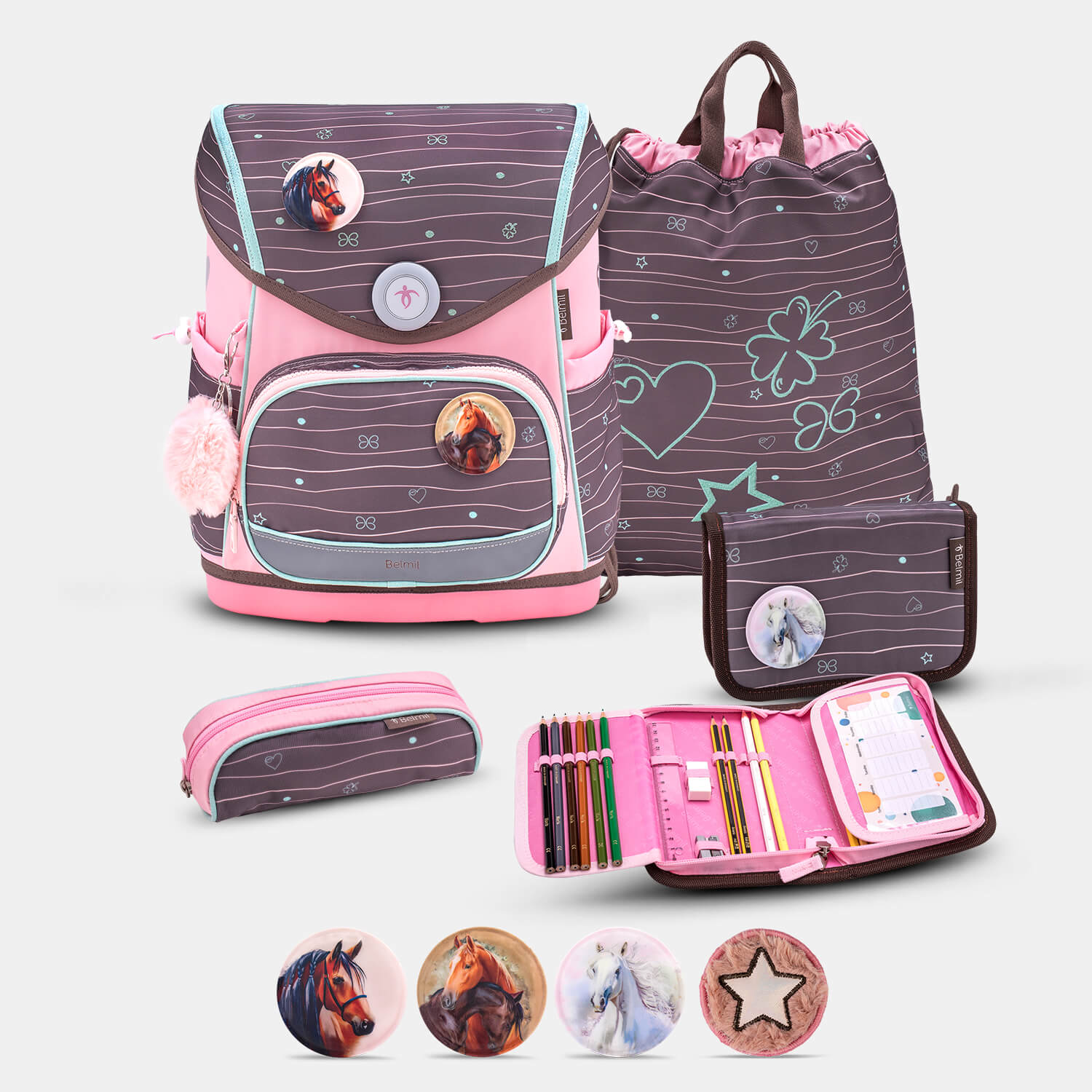 Compact  Plus Mint Schoolbag set 5pcs.