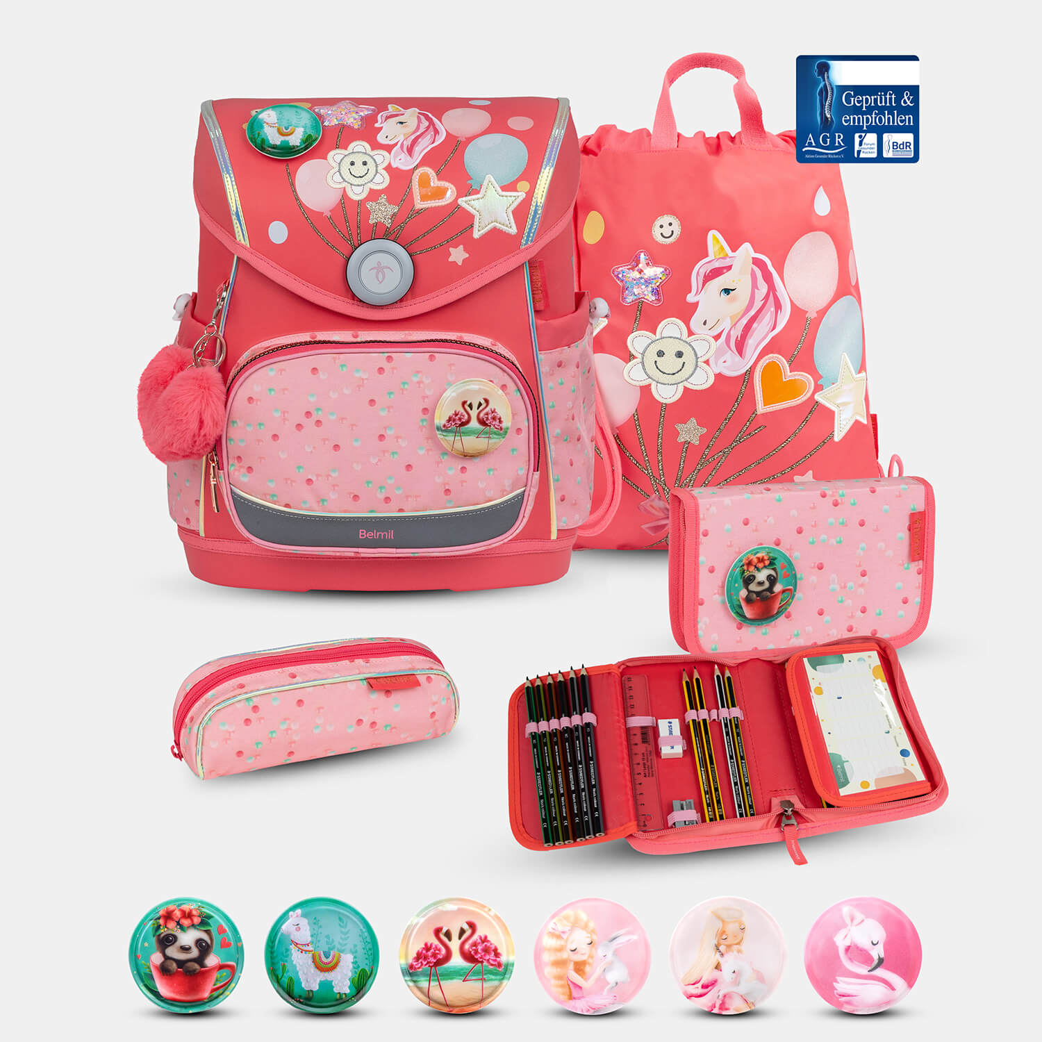 Compact Plus Rose Quartz Schoolbag set 5pcs.
