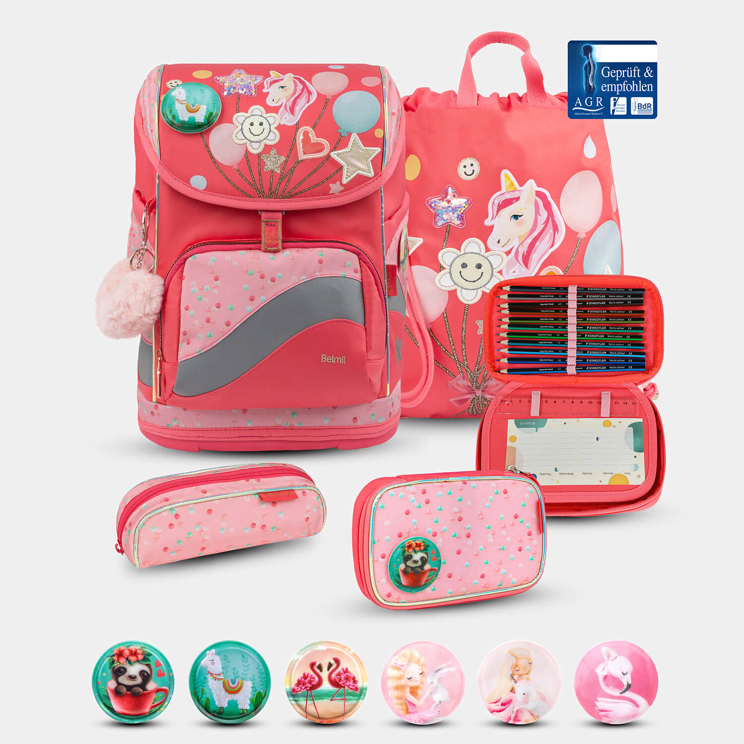 Smarty Plus Rose Quartz Schoolbag set 5pcs.