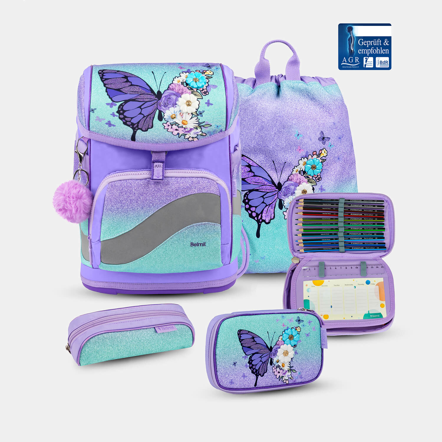 Smarty Plus Serenity Schoolbag set 5pcs.