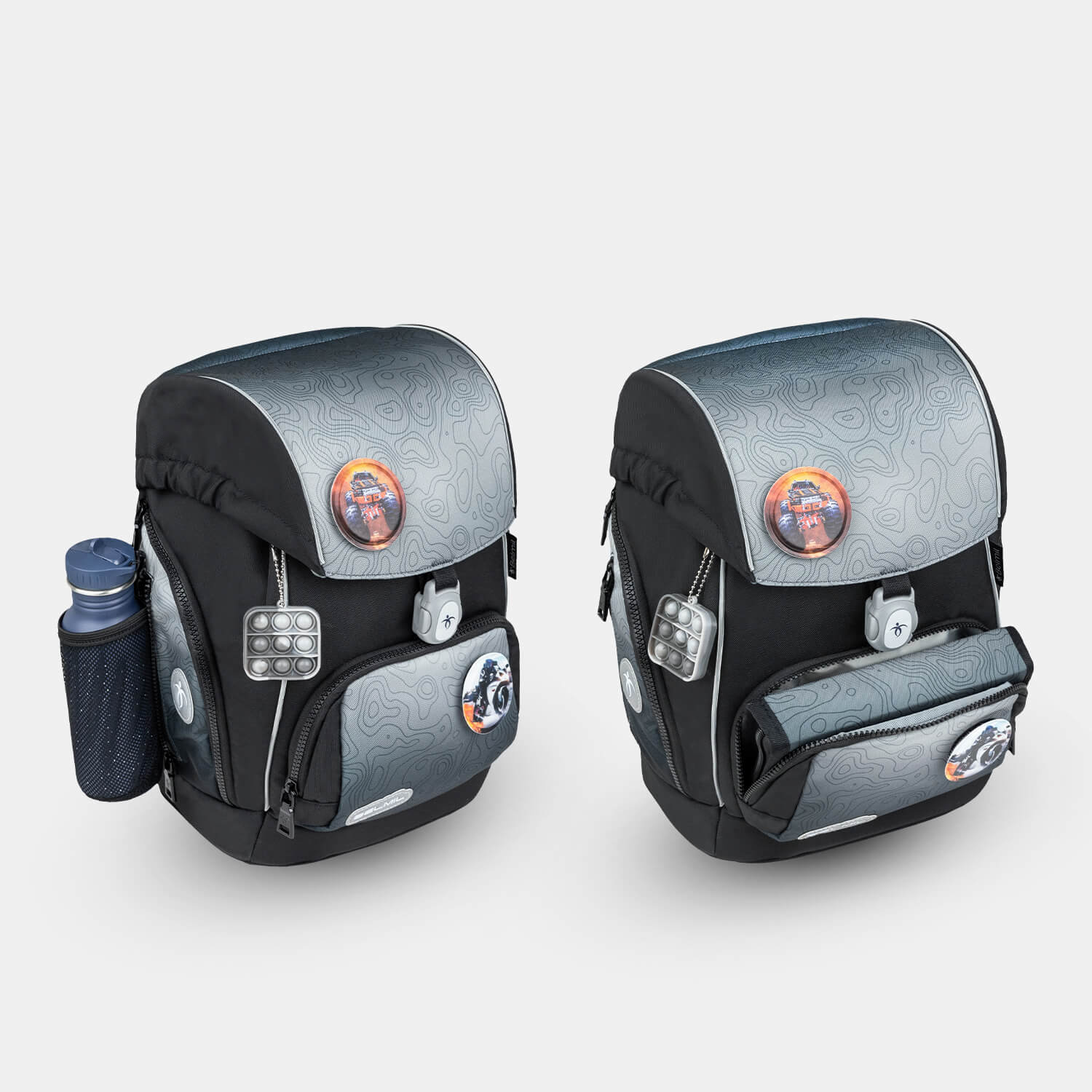 Comfy Plus Black Grey Schoolbag set 5pcs.