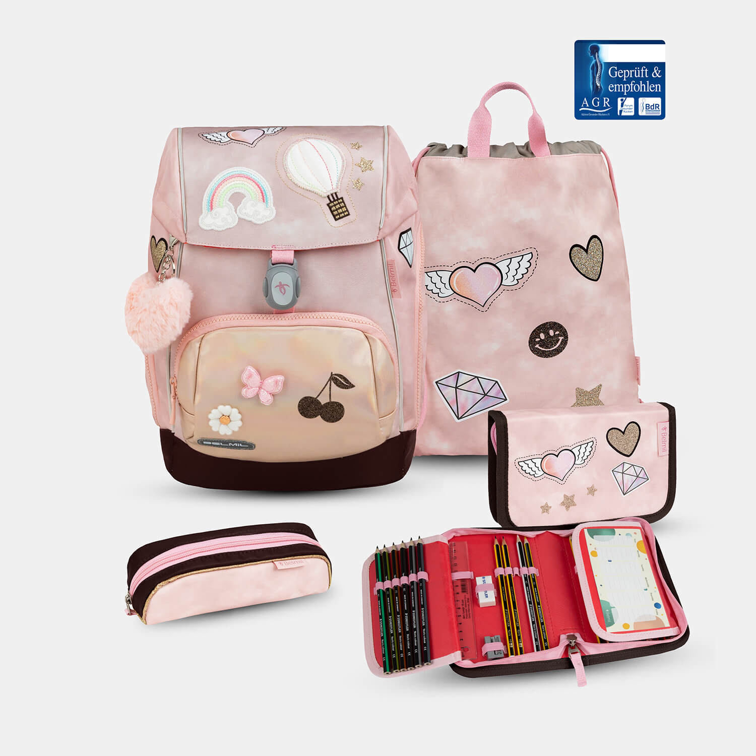 Comfy Plus Glam Schoolbag set 5pcs.