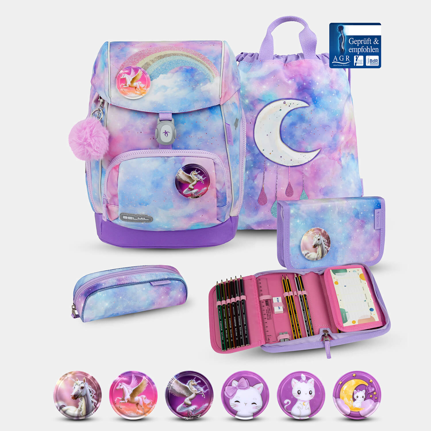 Comfy Plus Moonlight Schoolbag set 5pcs.