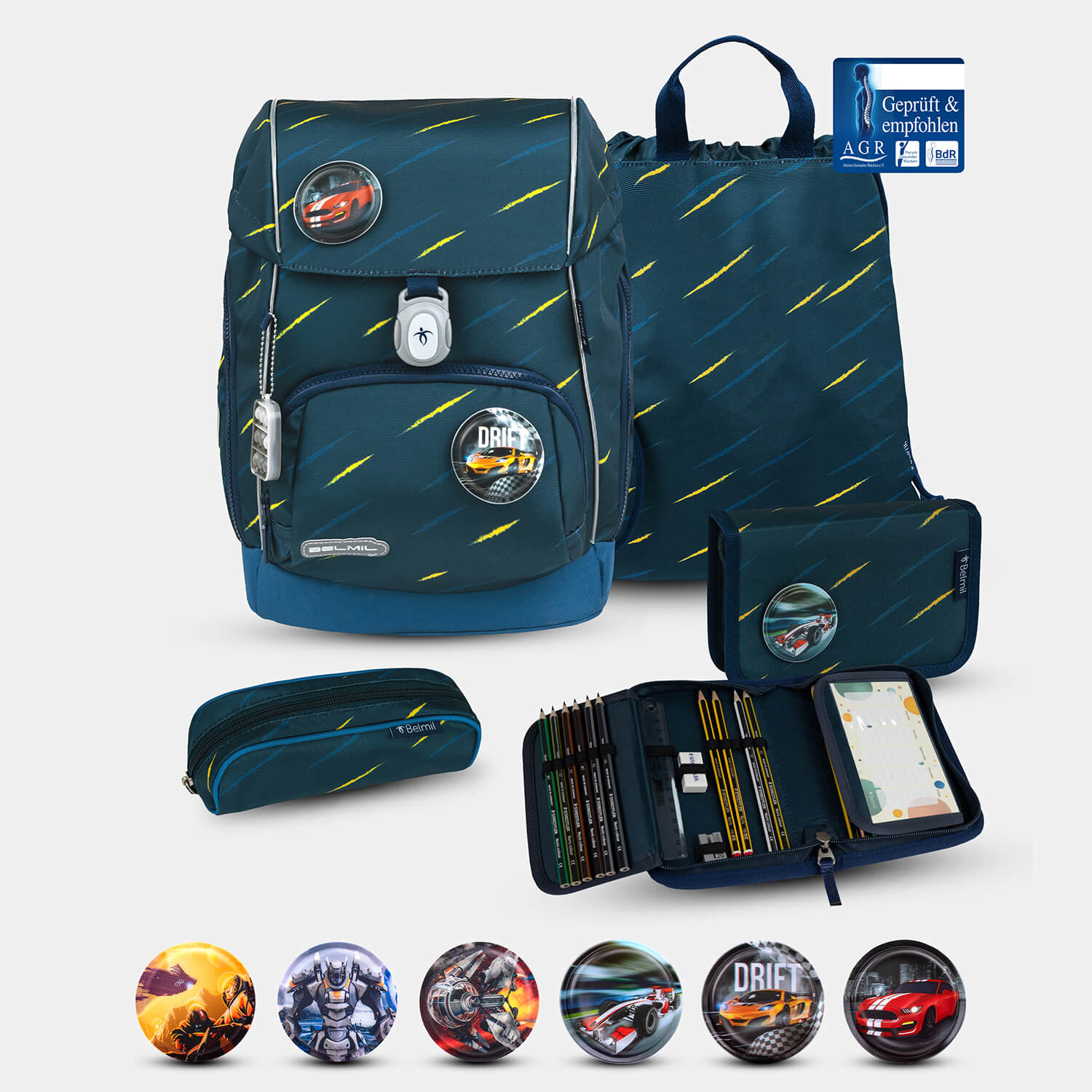 Comfy Plus Orion Blue Schoolbag set 5pcs.