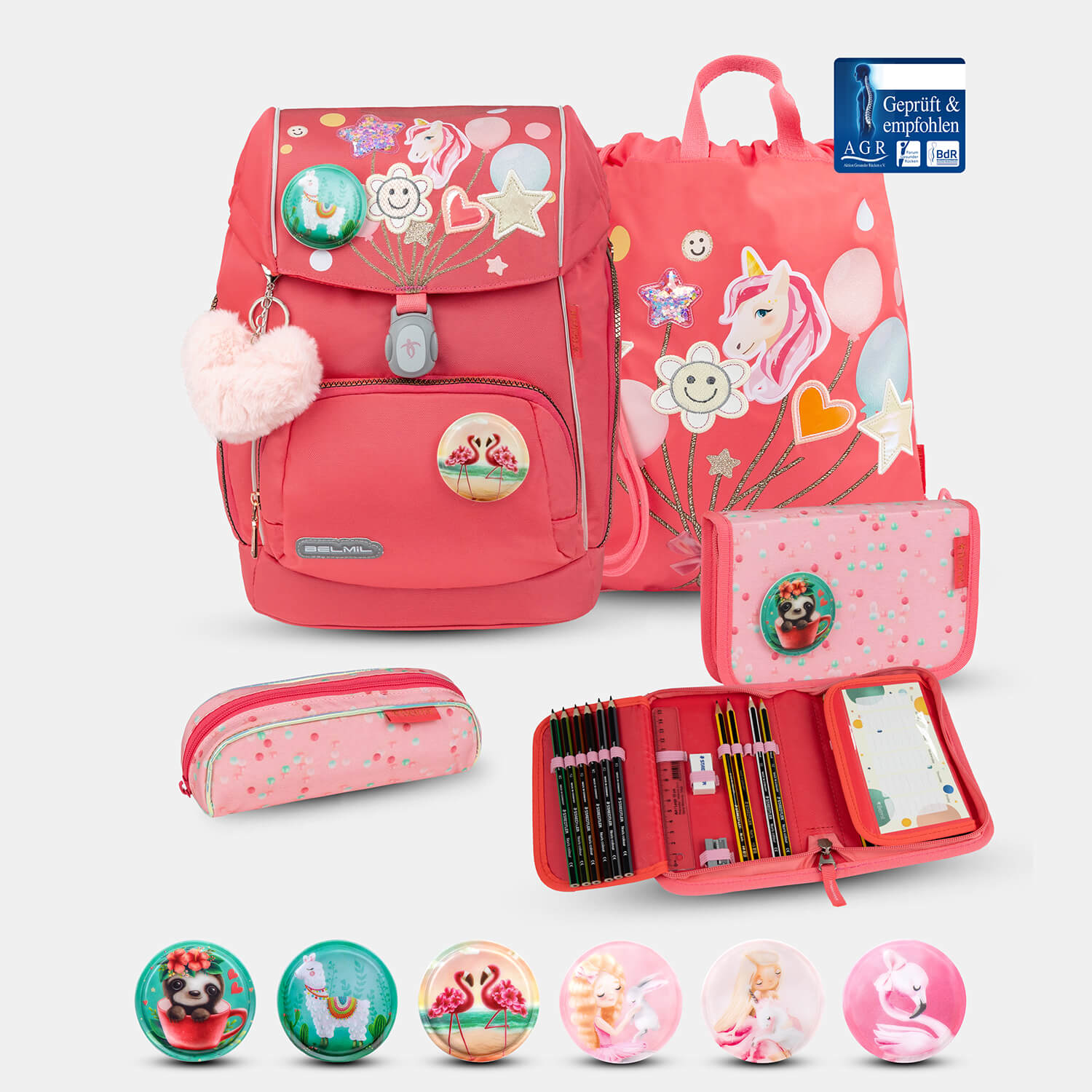 Comfy Plus Rose Quartz Schoolbag set 5pcs.