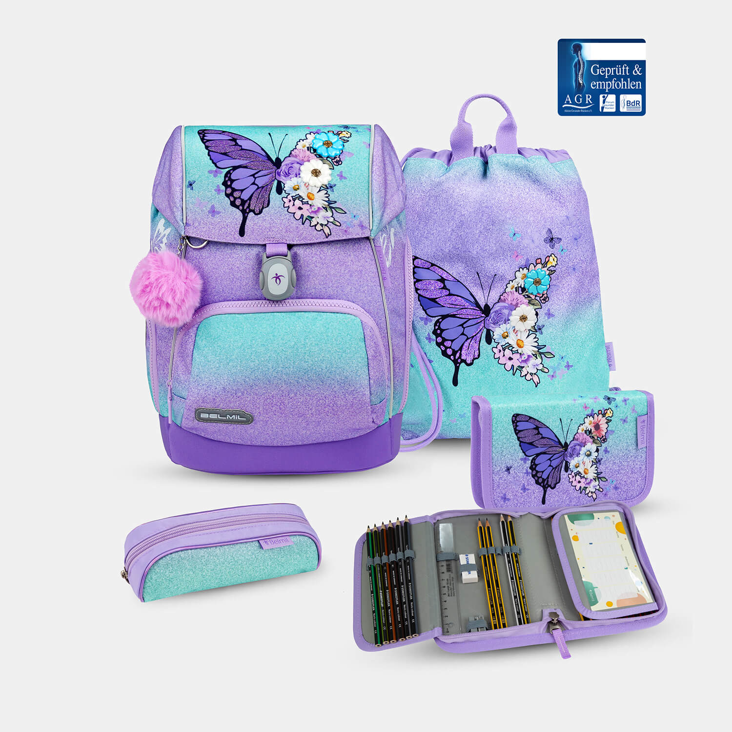 Comfy Plus Serenity Schoolbag set 5pcs.