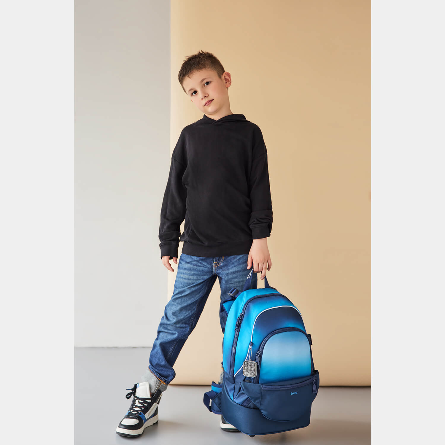 Backpack & Fanny Pack Blue Navy Schoolbag 2pcs.
