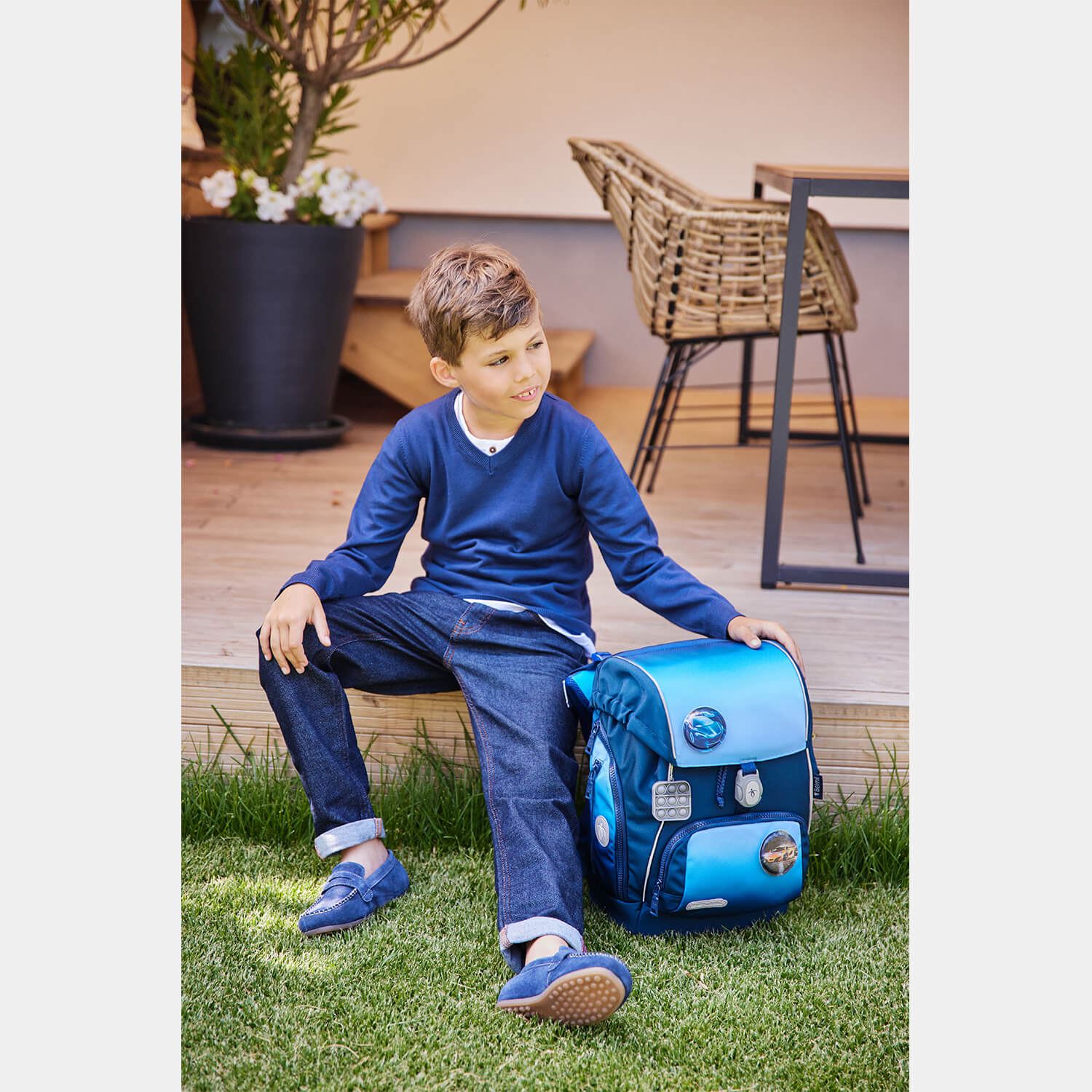 Comfy Plus Blue Navy Schoolbag set 5pcs.